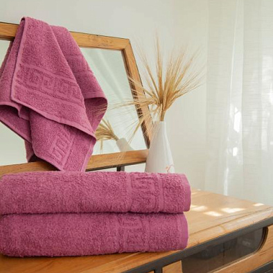 Махровое полотенце для ванной лиловое