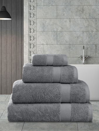 Махровое полотенце для ванной AREL Karna, серое-1